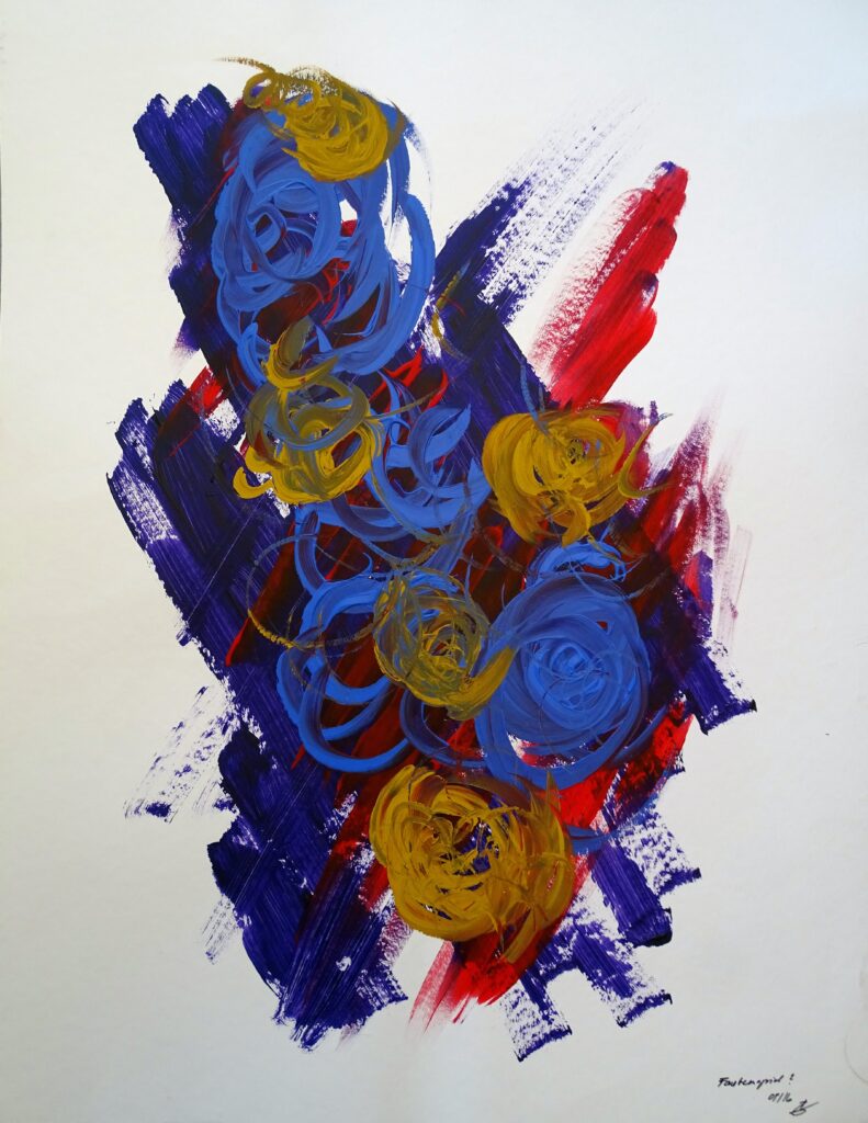 Farbenspiel, Acryl, Karton, 50x65 cm, 2009